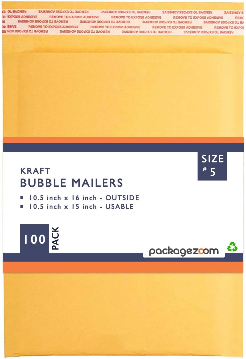 10.5 x 16 Padded Envelopes for Safe Shipping - 100 Pack