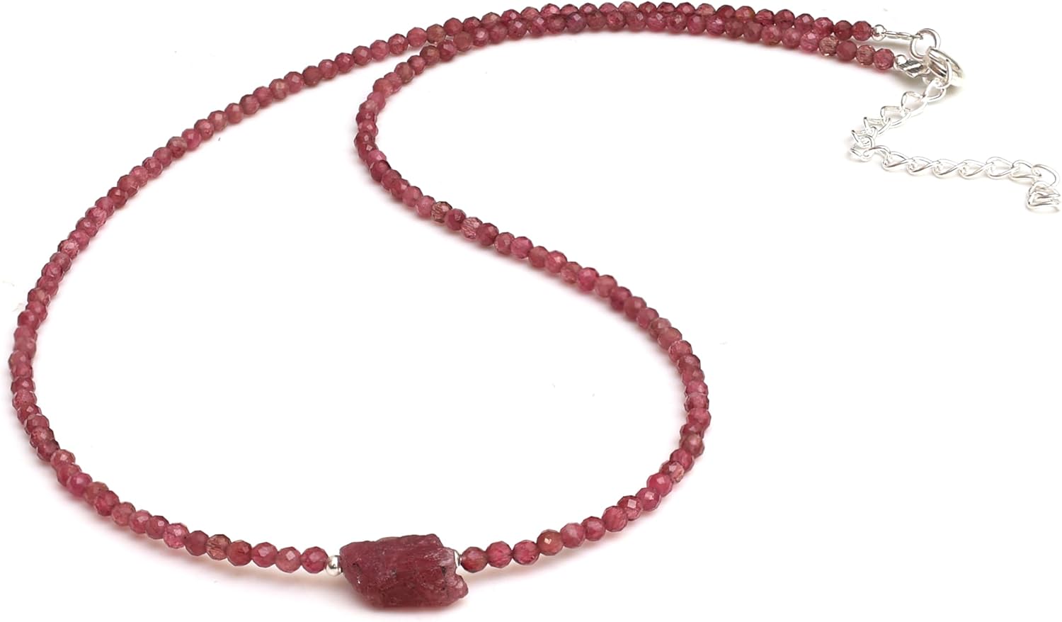 Gemstone Beaded Necklace with Raw Stone Crystal Jewelry Gifts