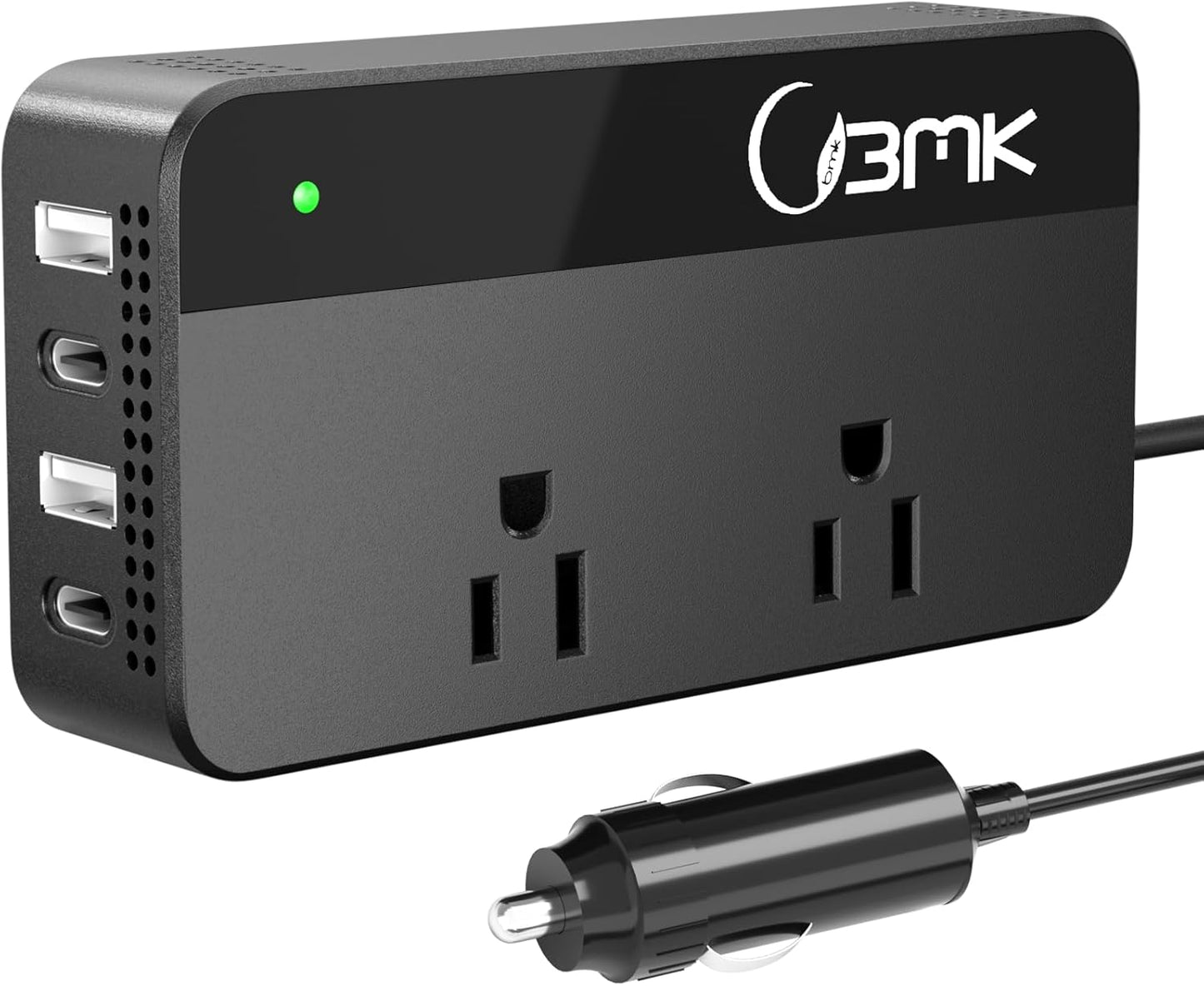 BMK 200W Car Power Inverter: Fast Charging Hub