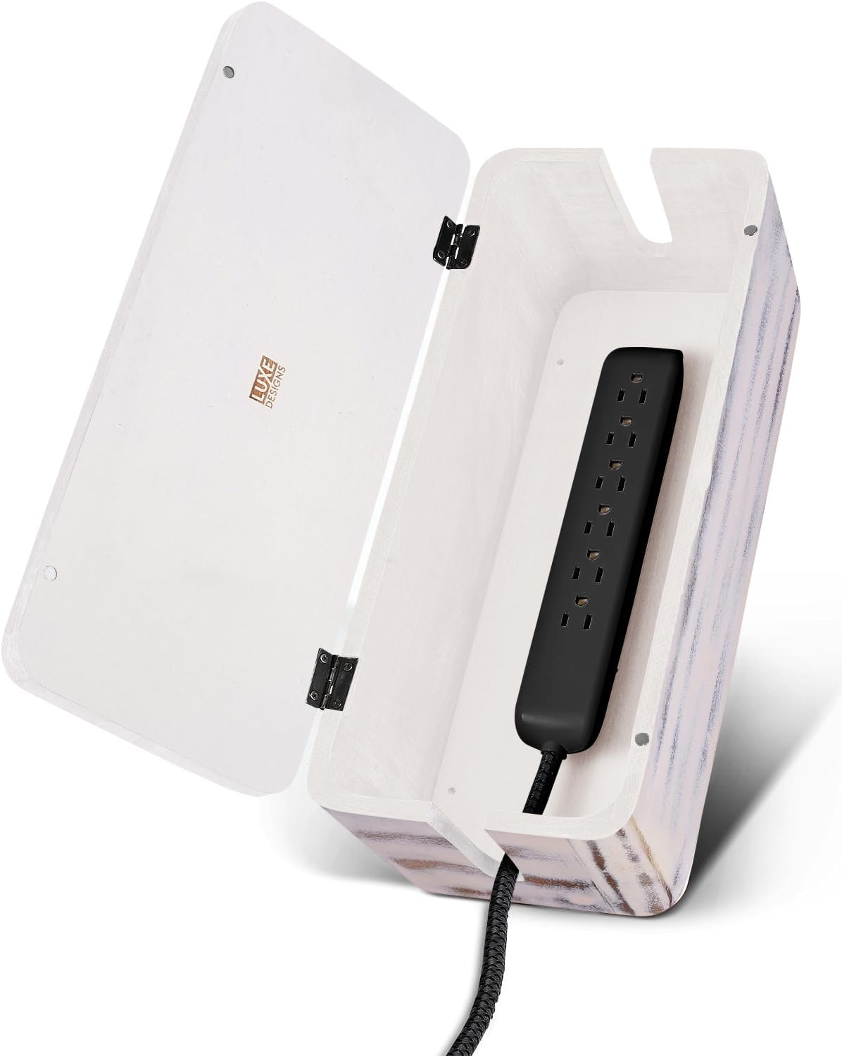 Rustic Cable Management Box for Desk, Home, and Office Use