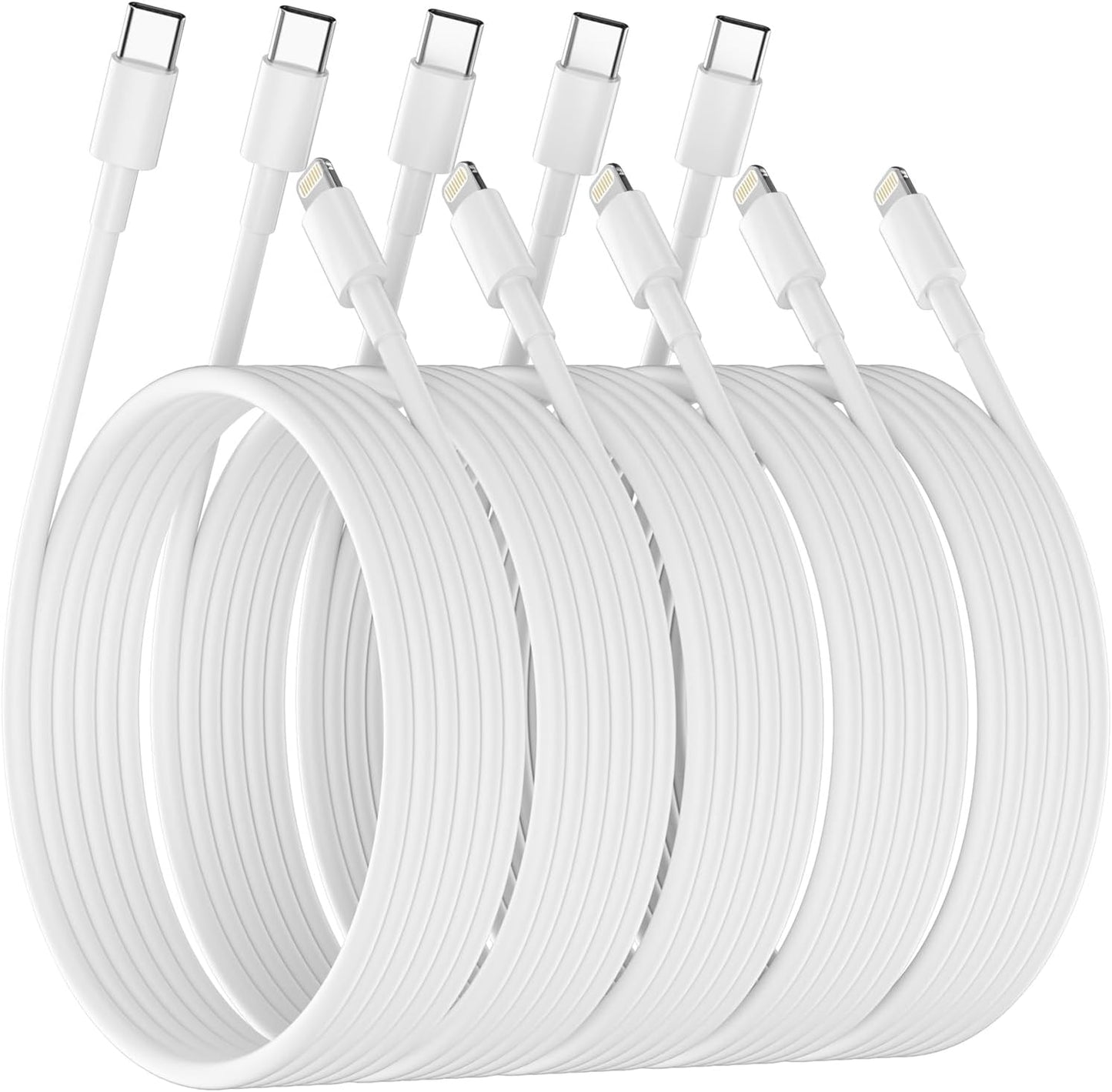 Fast Charge 6FT USB C to Lightning Cable 5 Pack