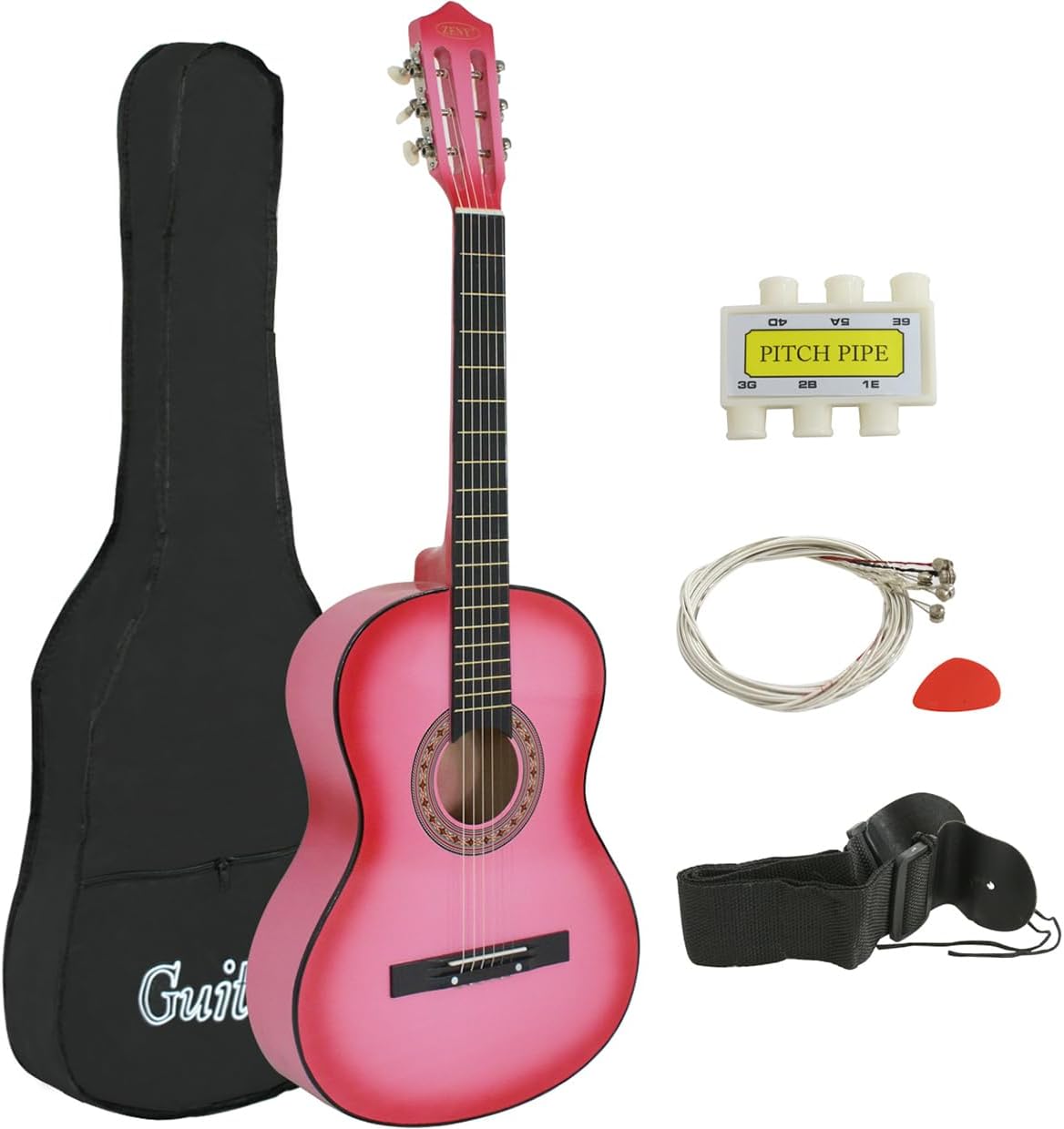 Pink Acoustic Guitar Kit for Kids w/Case & Accessories