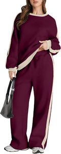 Herseas Women 2 Piece Color Block Sweatsuit - Cozy Everyday Set
