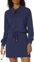 Women's Athletic 2 Piece Half Zip Skirt Set - Casual Tennis Skort