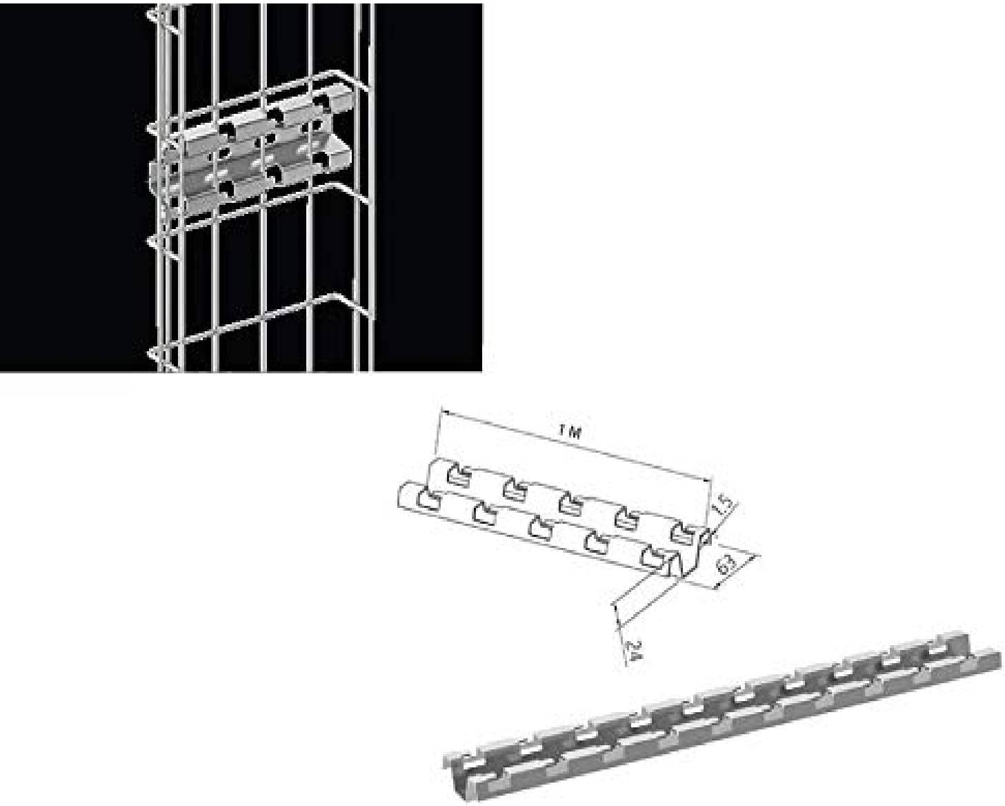 Kable Kontrol Vertical Tray Slotted Holder for Cable Management