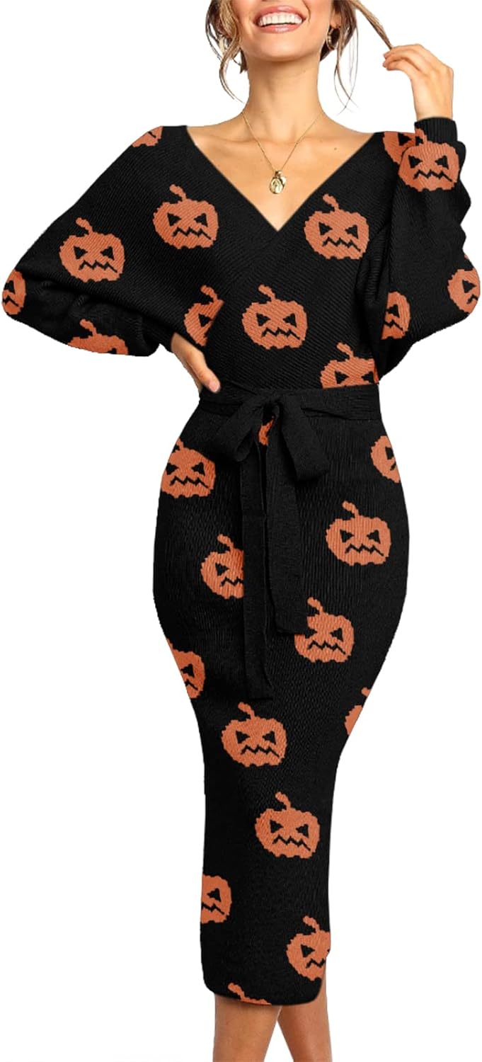 Chang Yun Women's Long Maxi Sweater Dress with Sexy Wrap Design