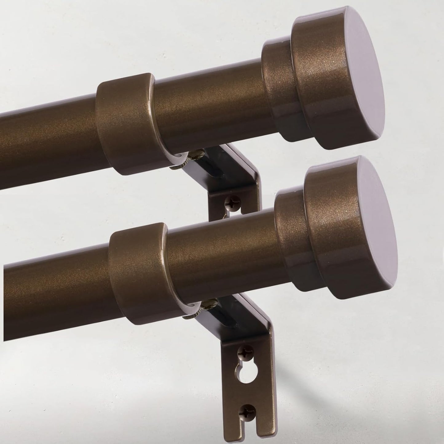 Heavy Duty Curtain Rods for Windows 66 to 120 Inch, Bronze Set