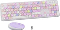 UBOTIE Colorful Wireless Keyboard and Mouse Combo - Full-Sized Comfort