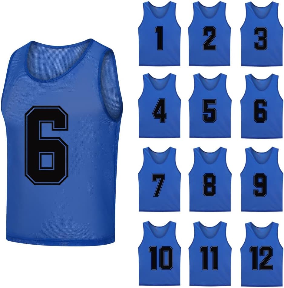 Numbered Pinnies for Soccer Training Bibs and Basketball Jerseys