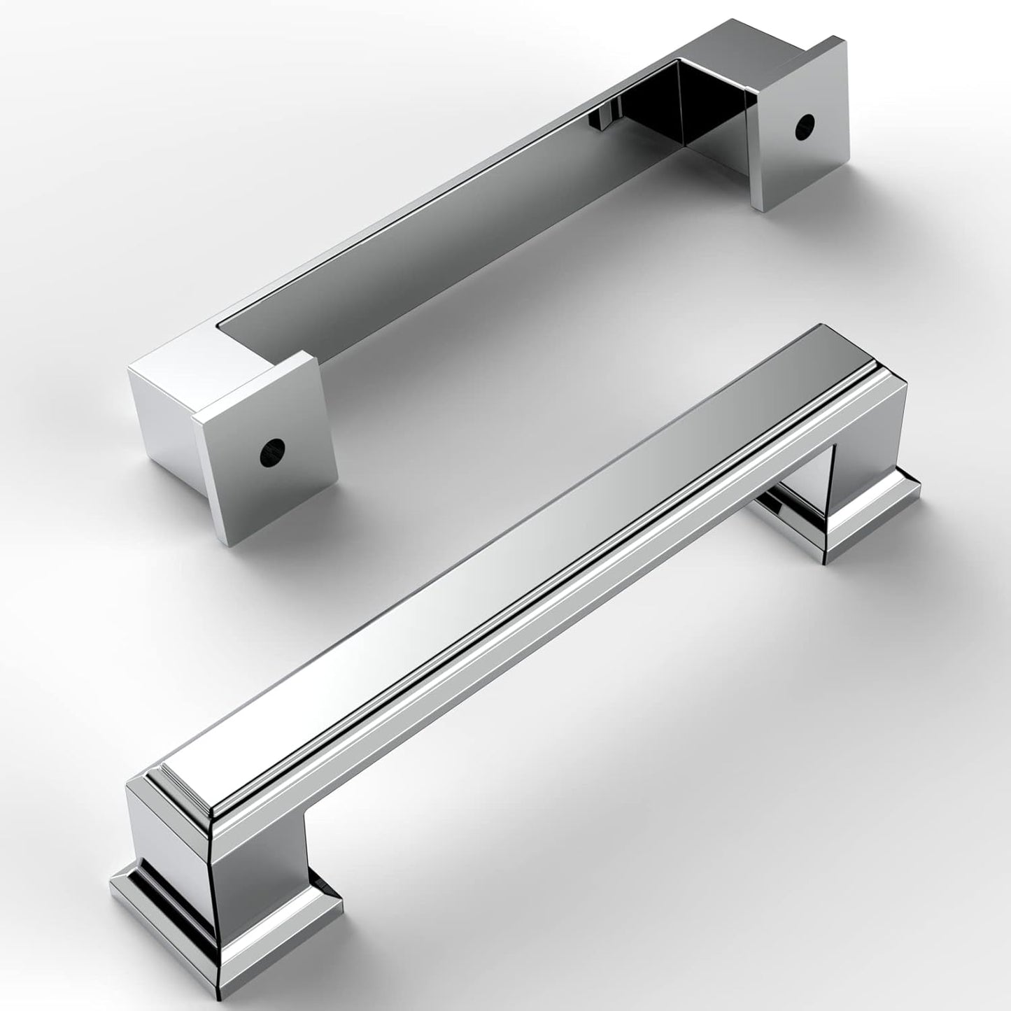 Amerdeco 10 Pack Polished Chrome Cabinet Hardware for Drawers