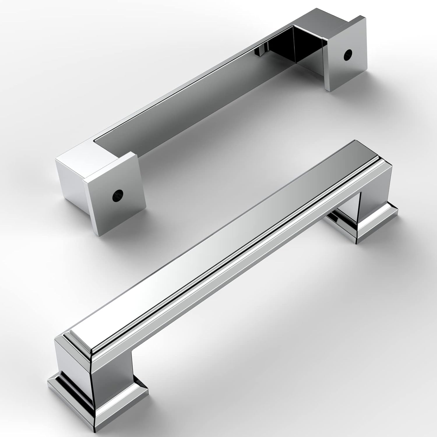 Amerdeco 10 Pack Polished Chrome Cabinet Hardware for Drawers