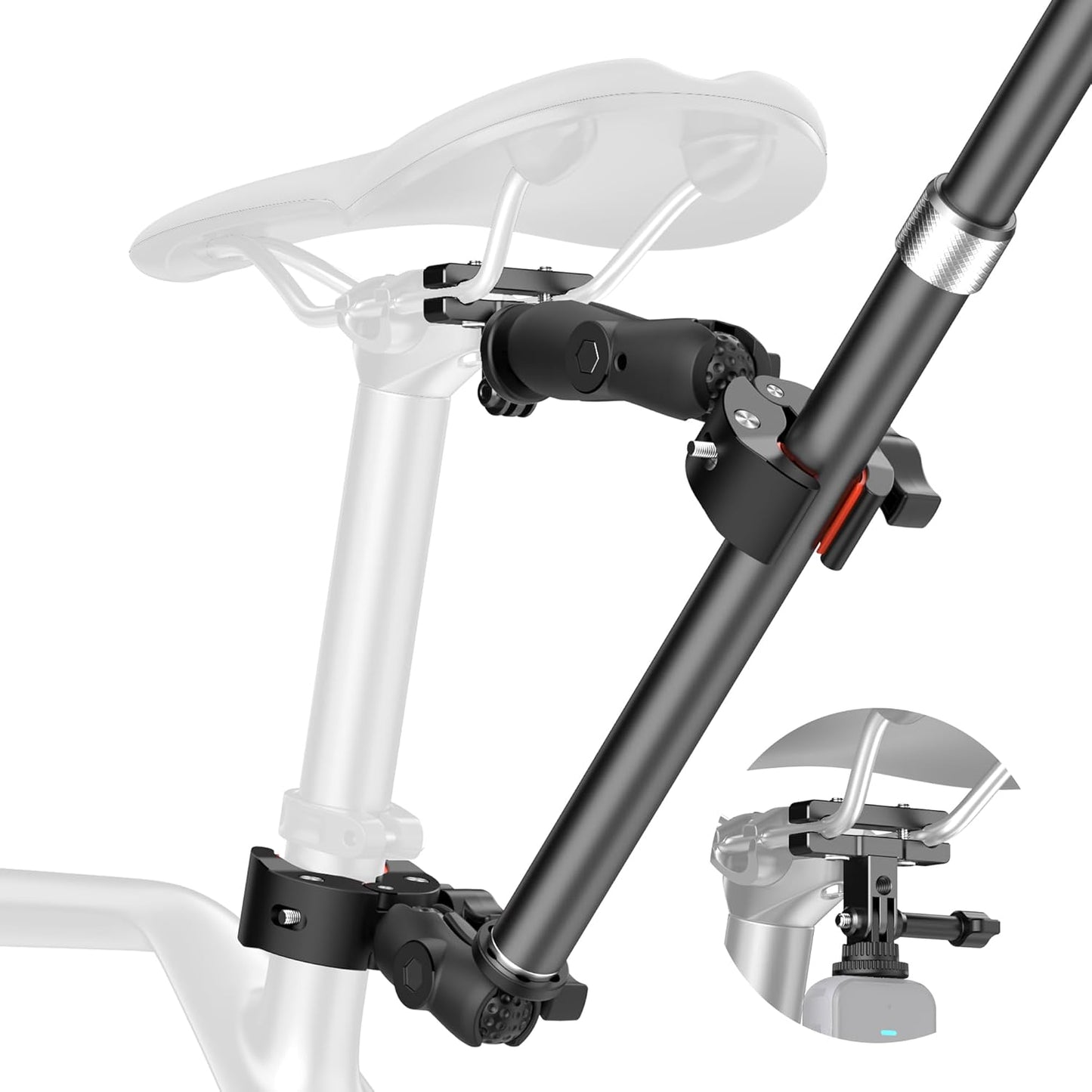 Upgraded Aluminum Bike Tail Mount Kit for Insta360 and GoPro