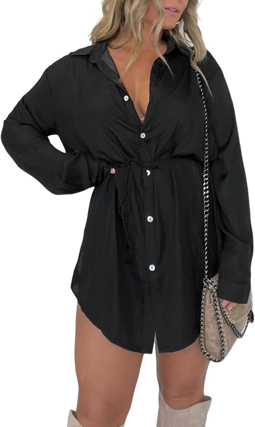 Satin Covered Nights Romper Dress for Women by Aopwsrlyi