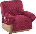 Diamond Quilted Recliner Cover - Burgundy Charm