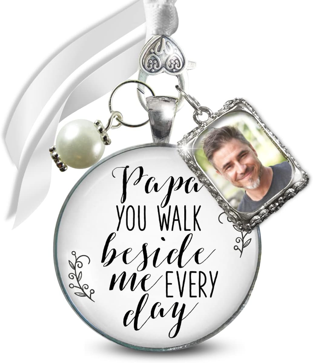 Gutsy Goodness Grandfather Bridal Bouquet Photo Charm Jewelry