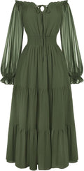 Scarlet Darkness Renaissance Off Shoulder Smocked Waist Maxi Dress 30C