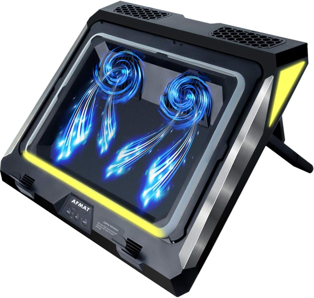 AFMAT Gaming Laptop Cooling Pad with Turbo-Fans and RGB Lights