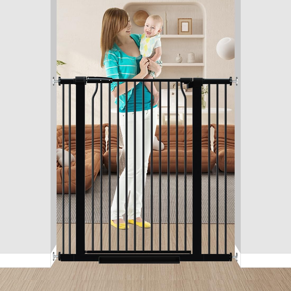 Qonimm 40.5 Tall Baby Gate for Safety and Convenience