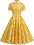 Women 1950s Retro Polka Dot Swing Dress - Audrey Style Fit