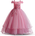Girls Applique Prom Gown in Multi-Layer Tulle - Elegant Floor Dress