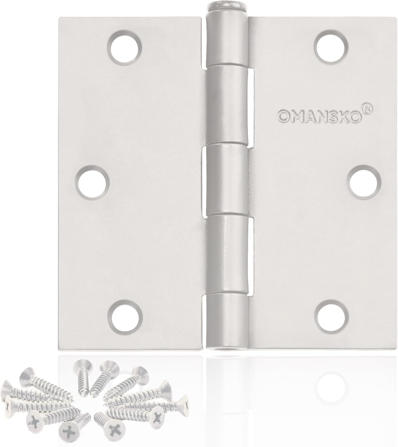 30 Pack White Door Hinges for Interior Doors, 3.5 x 3.5 in