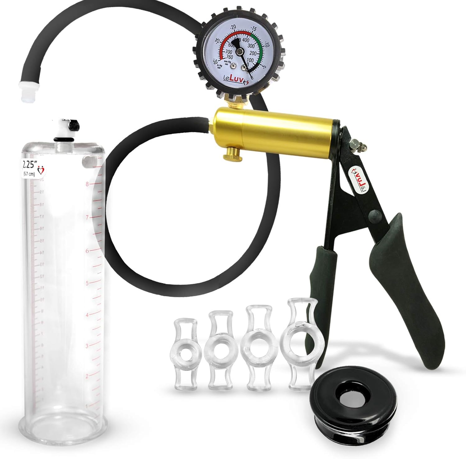 LeLuv Ultima Penis Pump Kit with Premium Silicone Grips