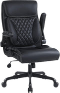Executive Office Chair Black PU Leather - Ergonomic Lumbar Support