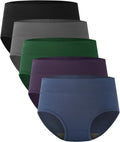BAMBOO COOL Women's High Waisted Briefs 5-Pack - Soft Breathable sit
