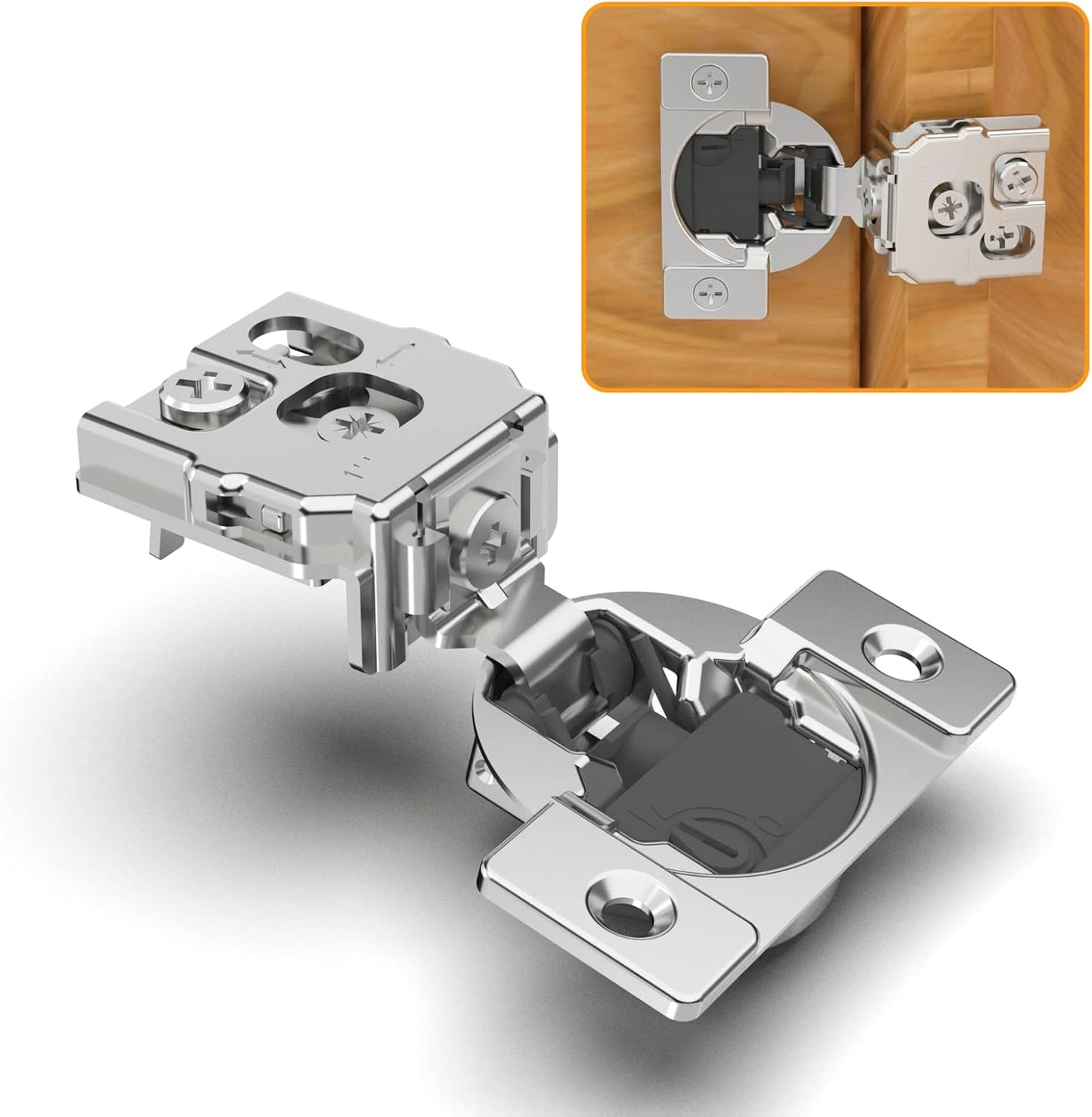 20 Pack 1in Overlay Soft Close Concealed Hinges for Cabinets