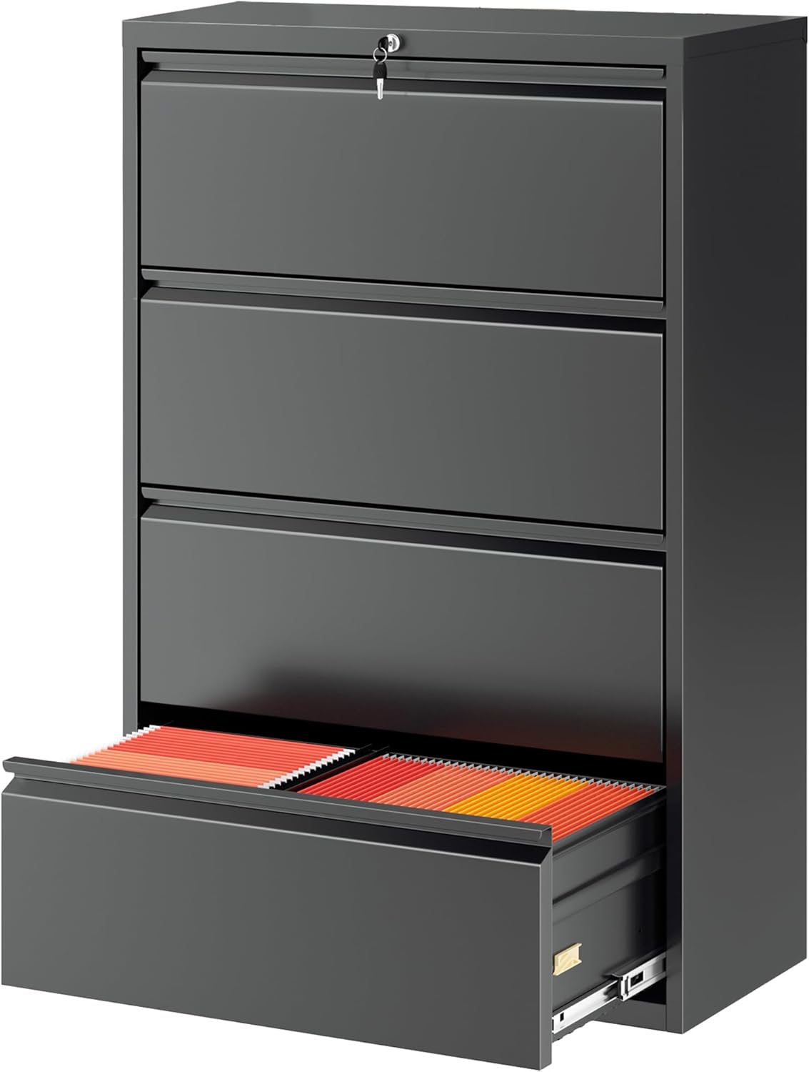 Greenvelly Lateral File Cabinet 4 Drawer for Home Office Storage