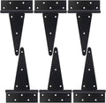 10 Inch T-Strap Gate Hinges - Heavy Duty Black Tee Hinges