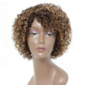 Short Curly Human Hair Wig P4/27/30 - Natural Short Curly Style