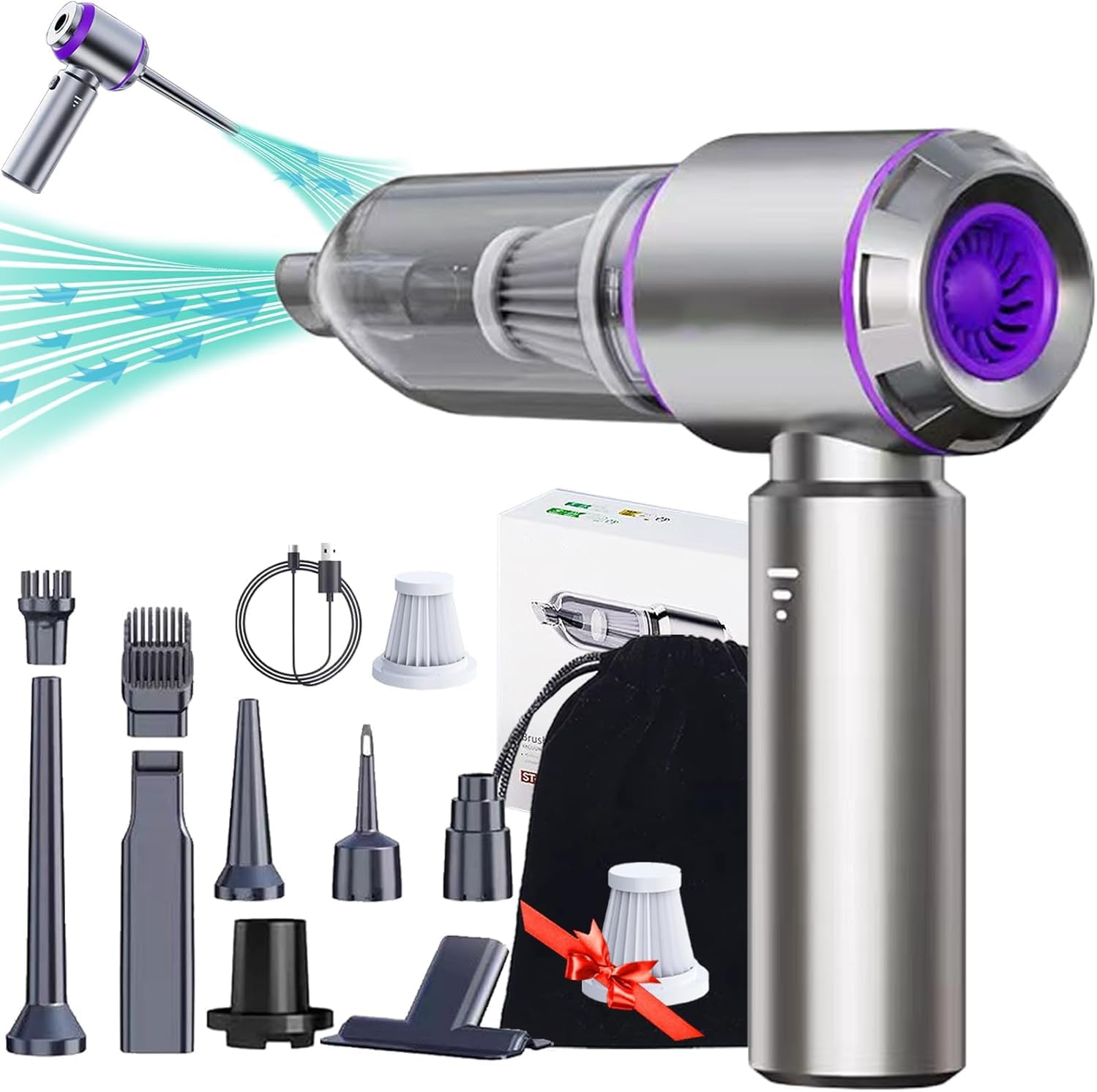 Powerful 3-in-1 Car Vacuum - 29000 Pa Suction