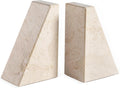 Marble Book Ends Decorative Set of 2 - Heavy Natural Marble Bookends