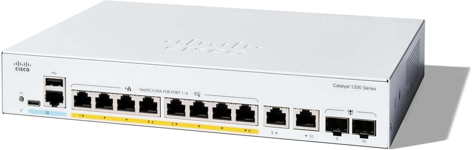 Cisco Catalyst 1200-8P-E-2G Smart Switch for Efficient Networking