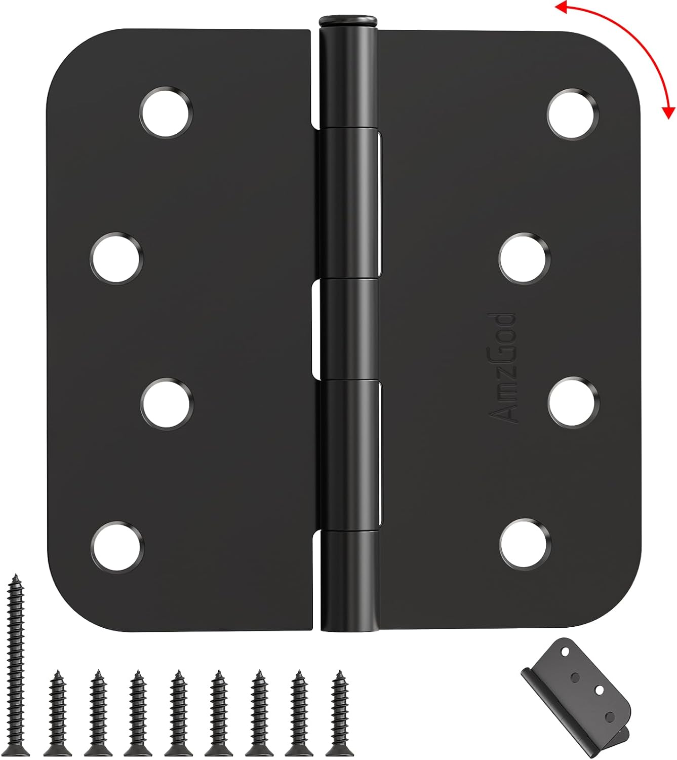 Matte Black Door Hinges - 24 Pack Heavy Duty 4 Inch Hinges