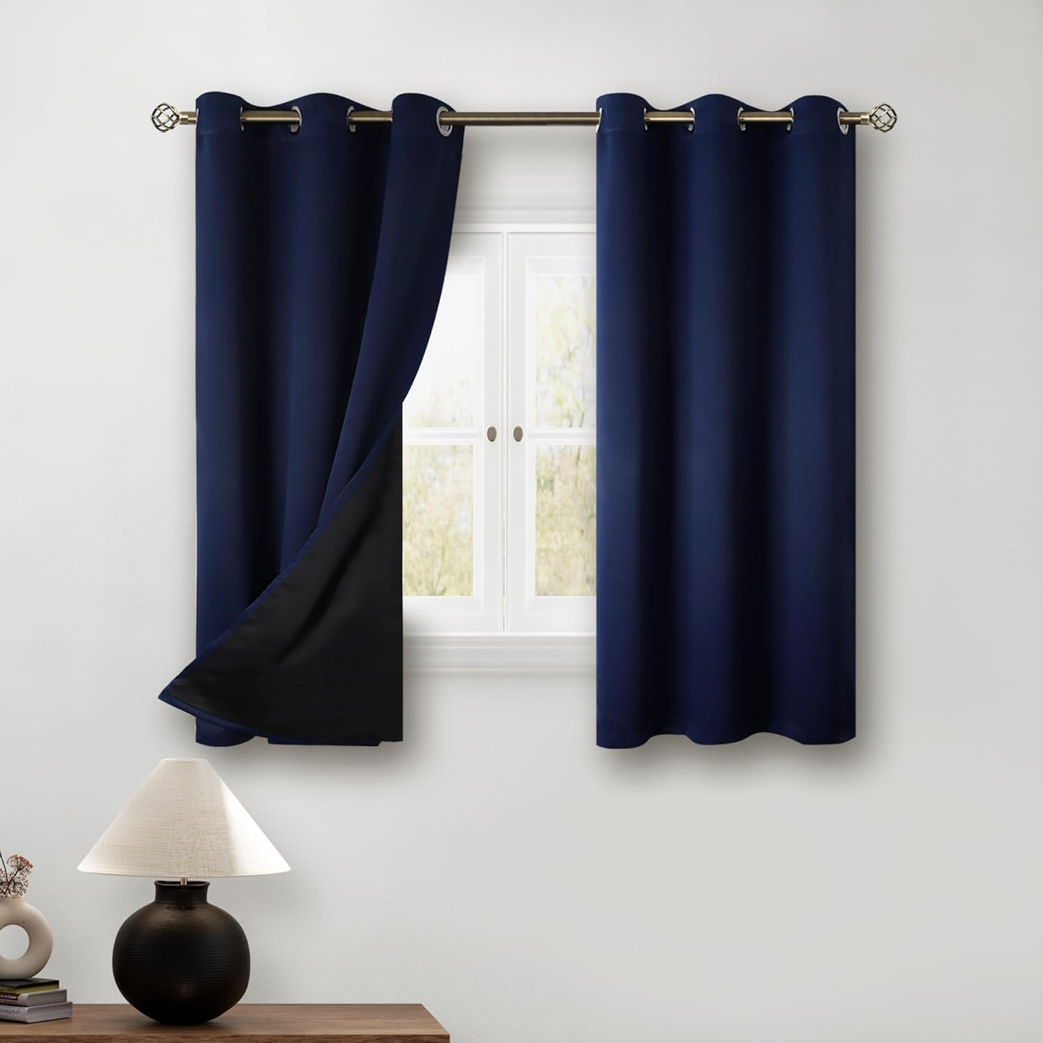 BGment Navy Blue Blackout Curtains for Boys Bedroom 45 Inch