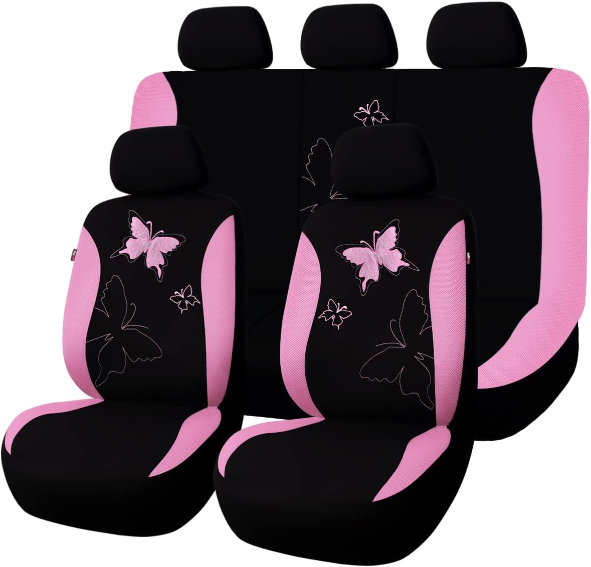 Luxurious Lace Pink Butterfly Car Seat Covers