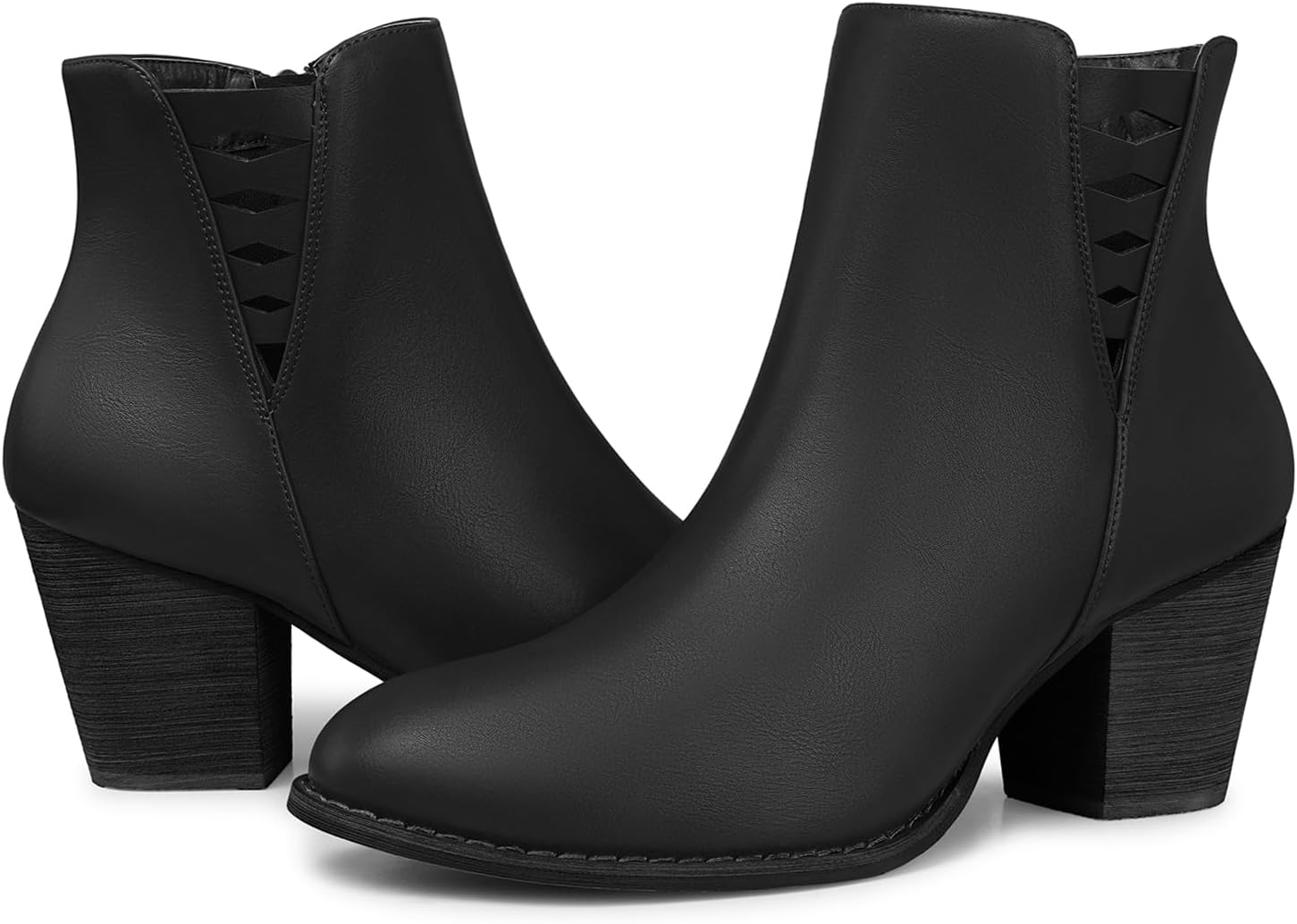 TEMOFON Ankle Boots for Women: Stylish Chunky Low Heel Booties