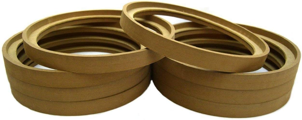 4 Pair 10in MDF Speaker Ring Recess with Bezel Mounting Spacer