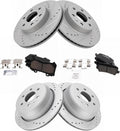Front & Rear Ceramic Brake Pad and G-Coated Rotor Kit for 2015-17