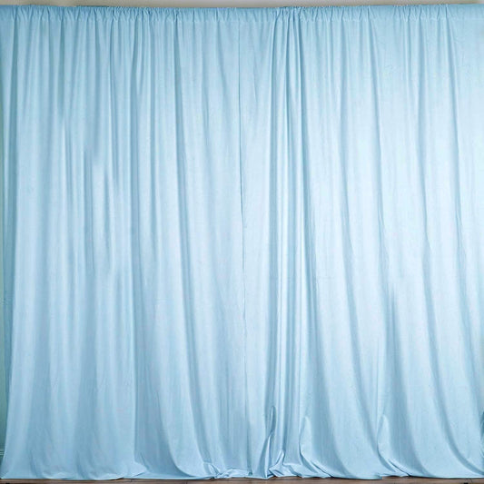 10 Ft Wide by 9 Ft High Light Blue Polyester Backdrop Drape