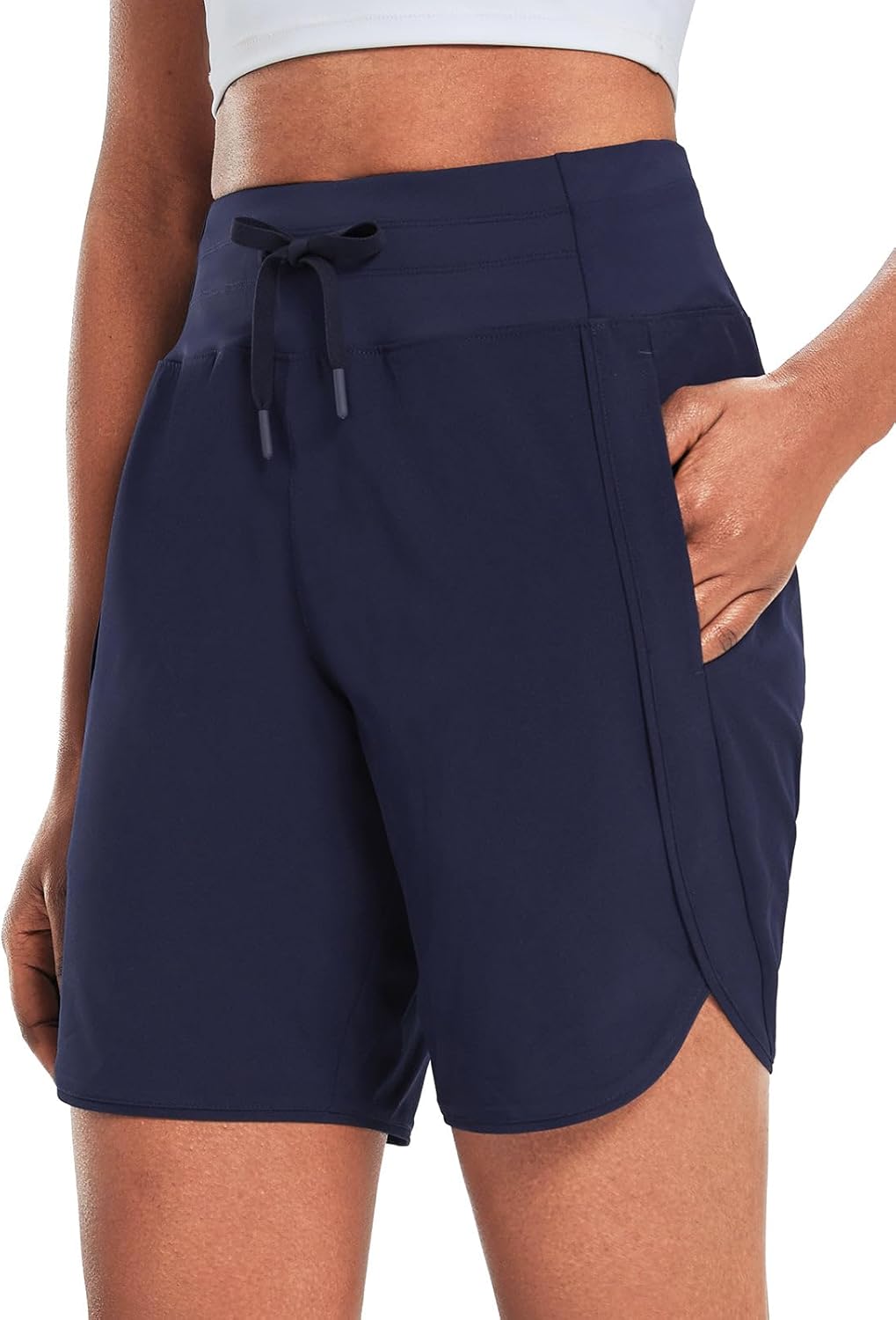 Baleaf Women's 7in Athletic Long Running Shorts for Comfort