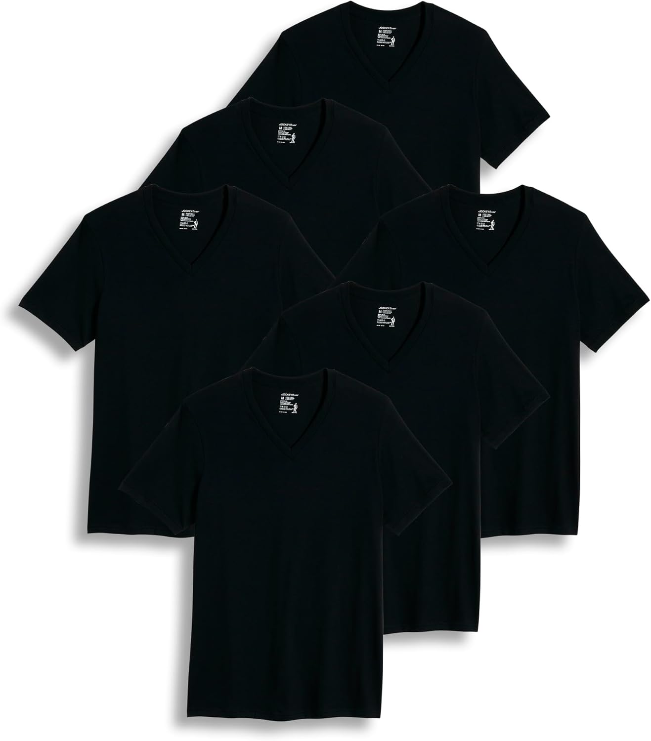 Jockey Men's Classic V-Neck Undershirt - 6 Pack for Comfort