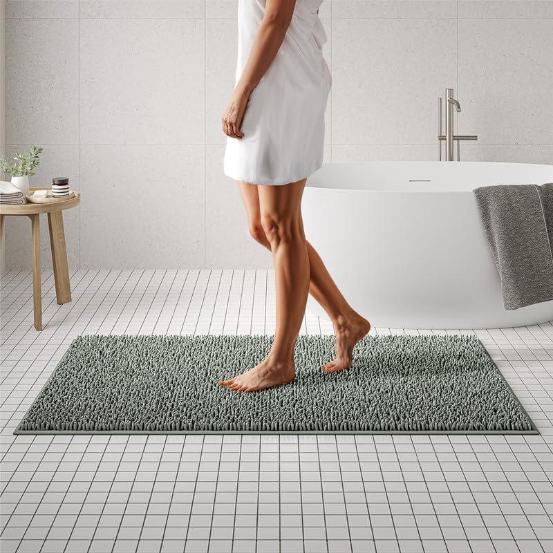 MAYSHINE Plush Shaggy Chenille Bath Mat for Ultimate Comfort