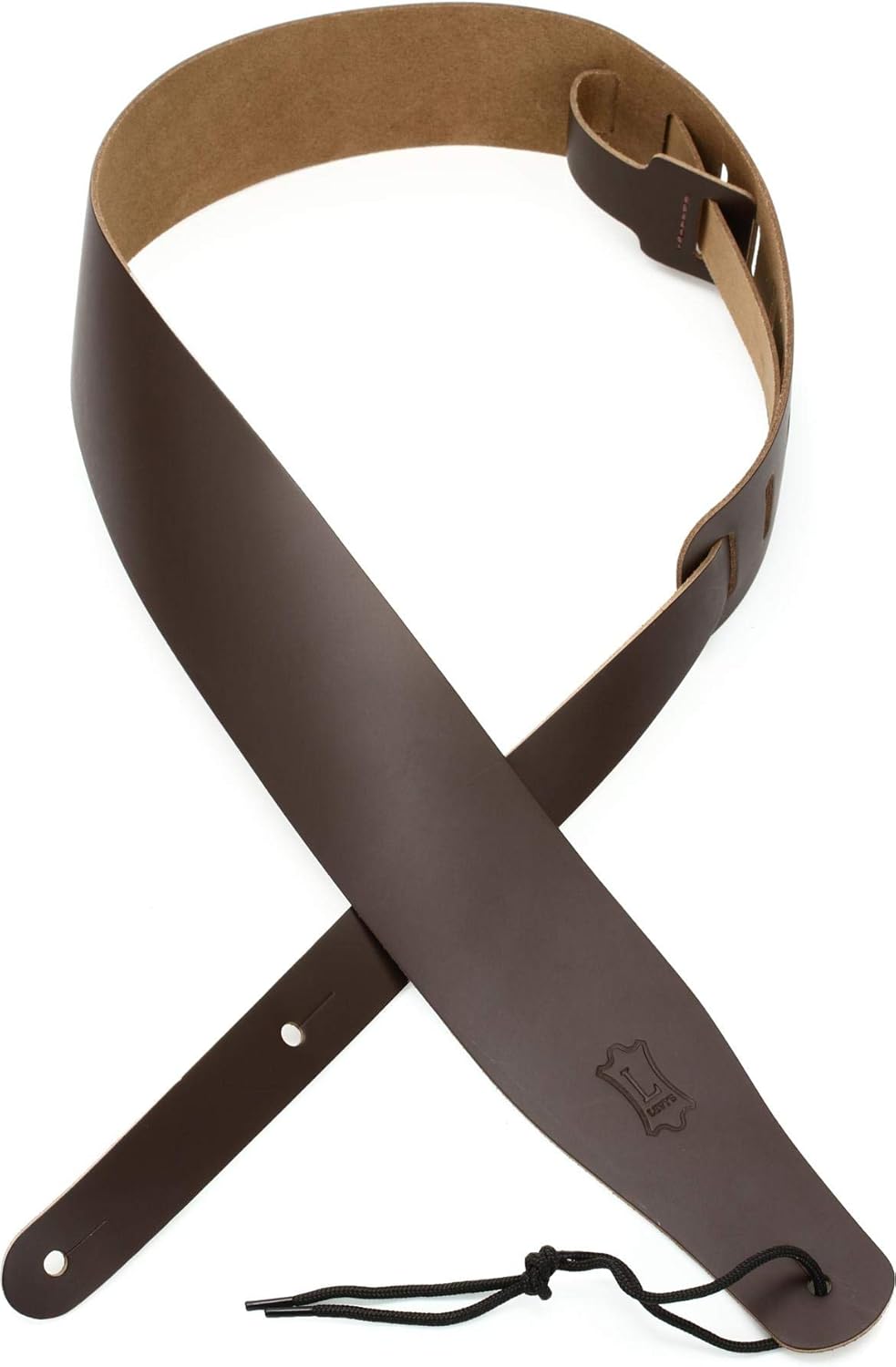 Levy's Dark Brown Leather Guitar Strap - Adjustable 38-51 for Comfort & Style