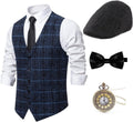 Gatsby Gangster Vest Fedora Hat Suspenders Bow Tie Accessories Set