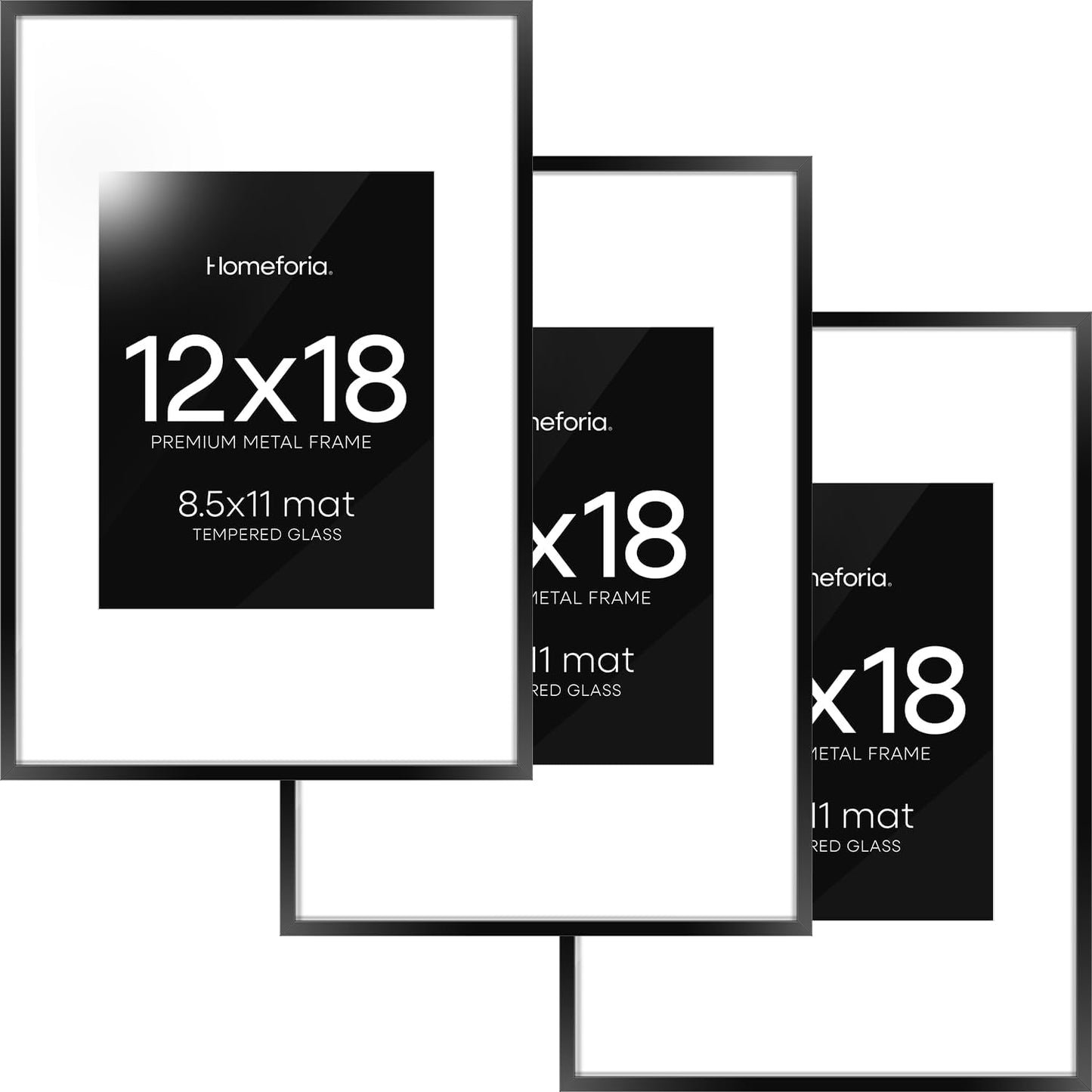 High End Metal 12x18 Picture Frame Set of 3 for Modern Decor