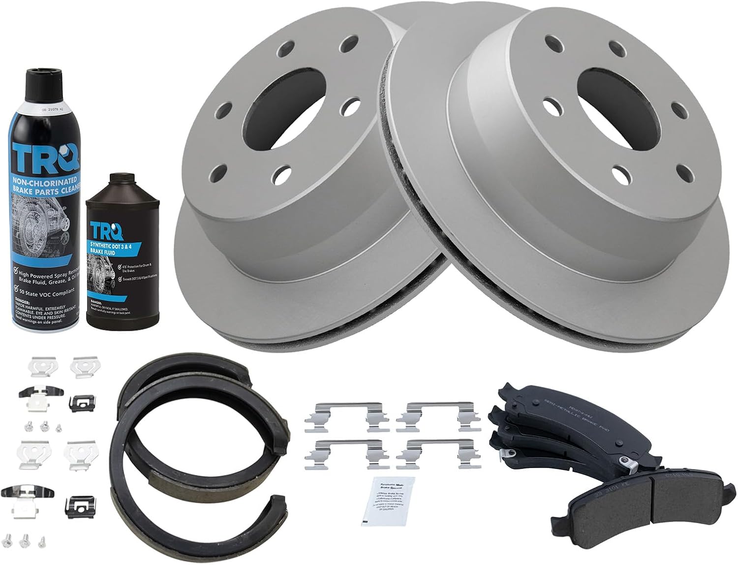 TRQ Rear Brake Pad & Rotor Kit for 2002 Cadillac Chevrolet GMC