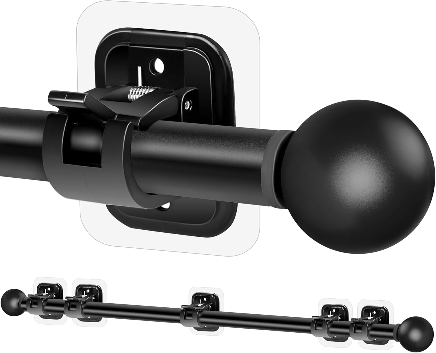 Renter-Friendly No Drill Curtain Rod Set - Easy Install!